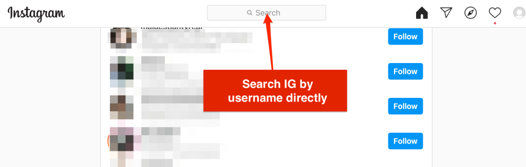 Searching Instagram by username